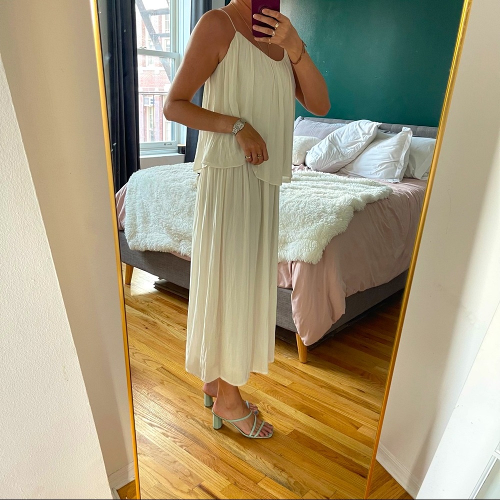 Zara Floaty Cream Cross Strap Dress - Picture 3 of 10